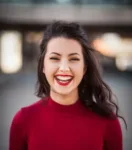 closeup photography of woman smiling
